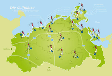 17 Golfanlagen in Mecklenburg-Vorpommern 